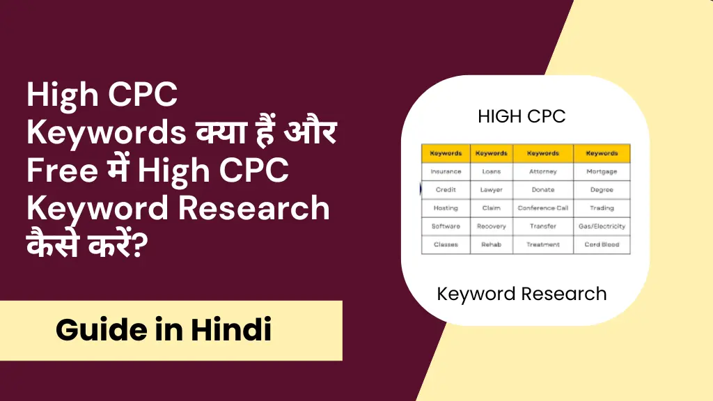 High CPC Keyword Research Hindi